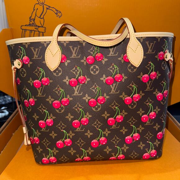 Louis Vuitton Cherries Neverfull Bag Murakami Monogram LV x TM Tote Rare NWT - Picture 3 of 14